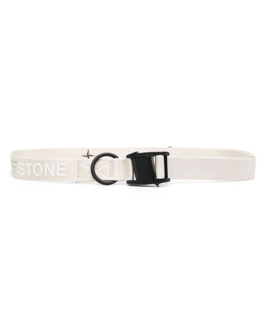 Stone Island logo-print buckled belt