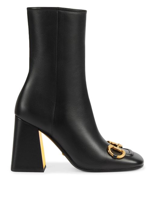Gucci Horsebit sculpted-heel ankle boots