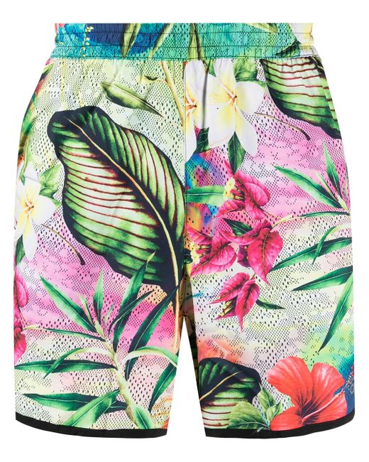 Adidas floral-print swim shorts