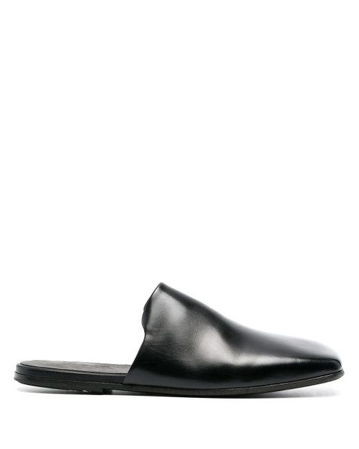 Marsèll squared-toe flat leather mules
