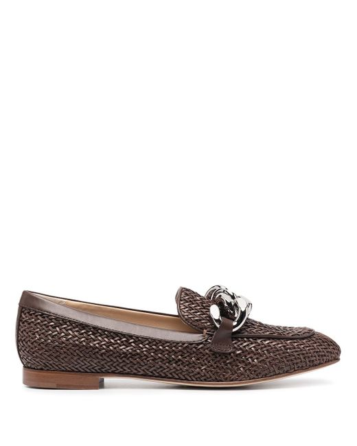 Casadei woven leather loafers