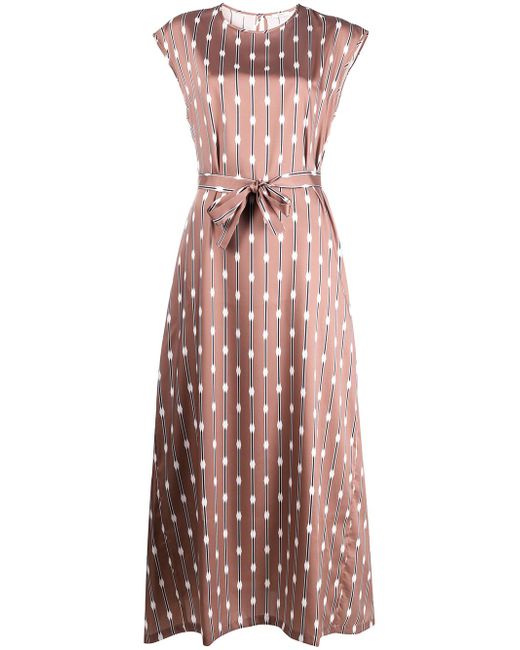 Peserico geometric-print short-sleeved maxi dress