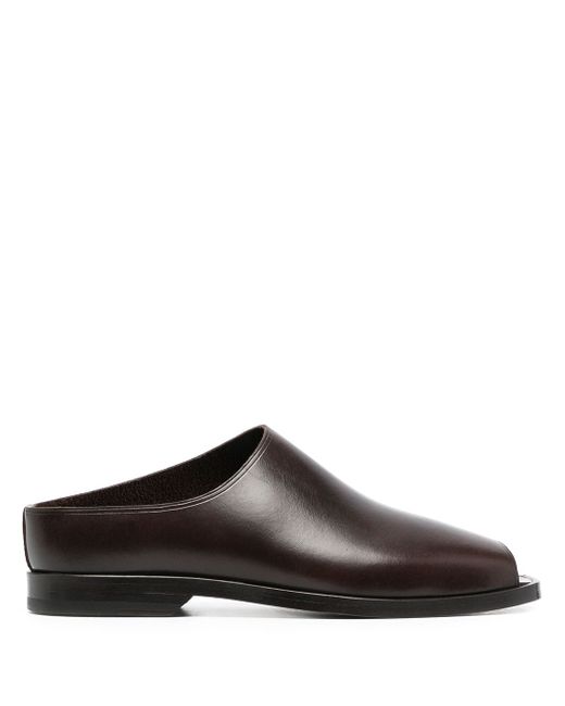 Lemaire square toe leather loafers