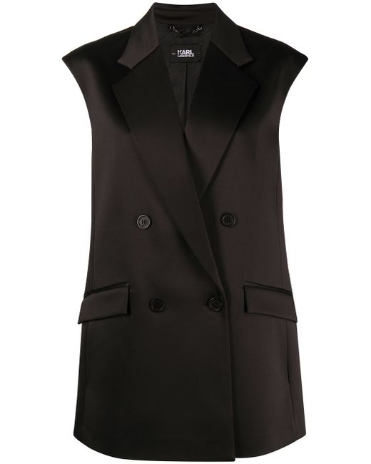 Karl Lagerfeld pleated back tailored gilet