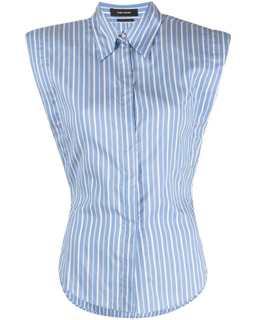 Isabel Marant Enza striped sleeveless shirt