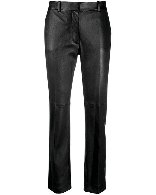 Joseph mid-rise leather slim-fit trousers