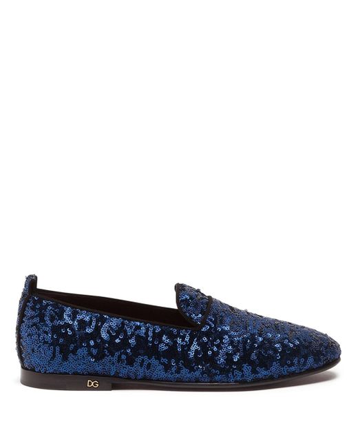 Dolce & Gabbana sequinned flat slippers