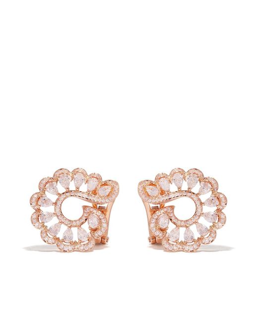 Chopard 18kt rose gold diamond swirl earrings