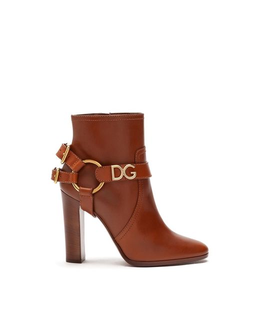 Dolce & Gabbana Caroline logo ankle boots