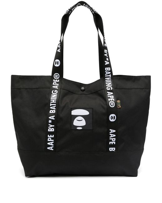 Aape By *A Bathing Ape® AAPE BY A BATHING APE logo patch tote bag