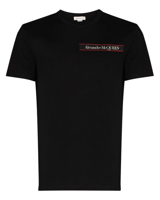 Alexander McQueen logo-stripe short-sleeve T-shirt