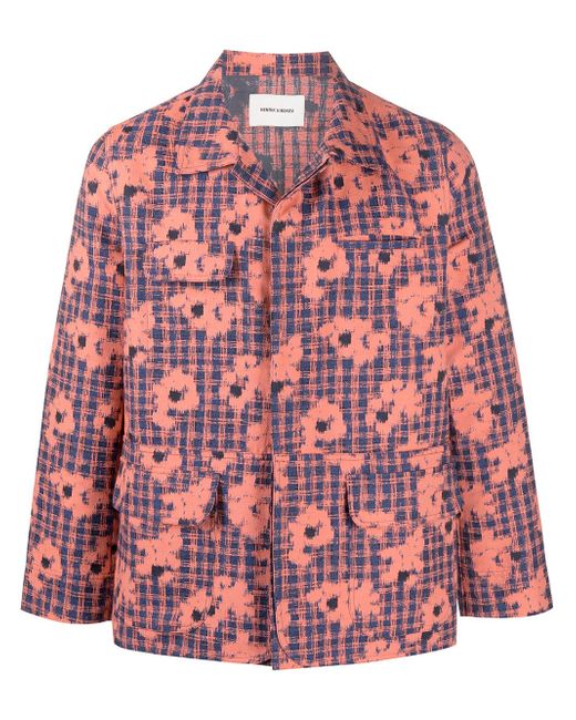 Henrik Vibskov floral-print button-up denim jacket