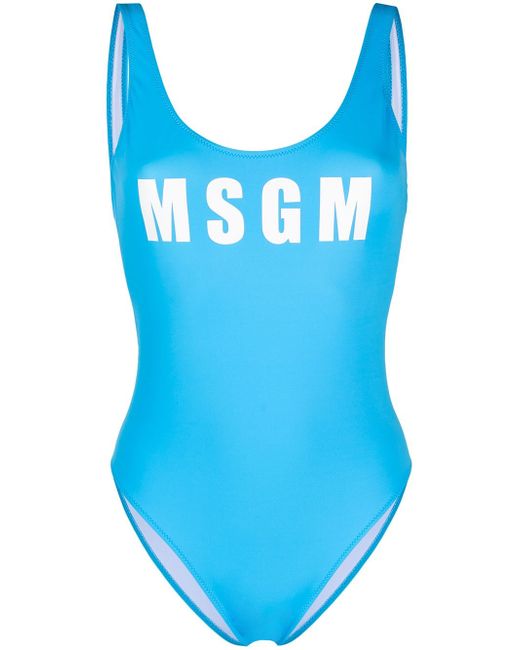 Msgm logo-print swimsuit
