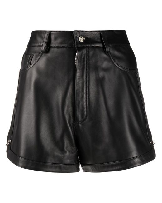 Philipp Plein pin-embellished leather shorts