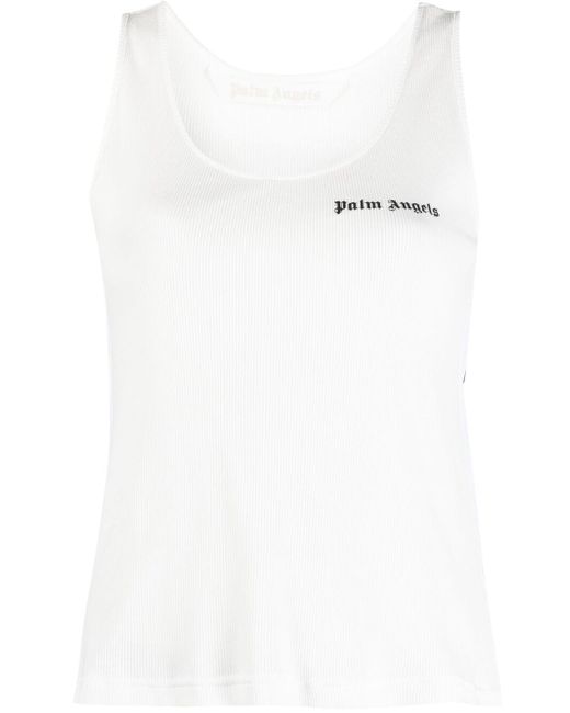 Palm Angels logo-print sleeveless tank top