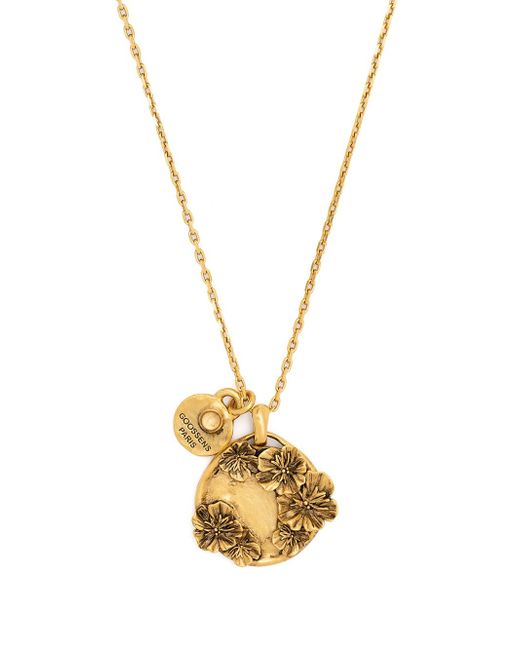 Goossens Talisman poppy flower medallion necklace