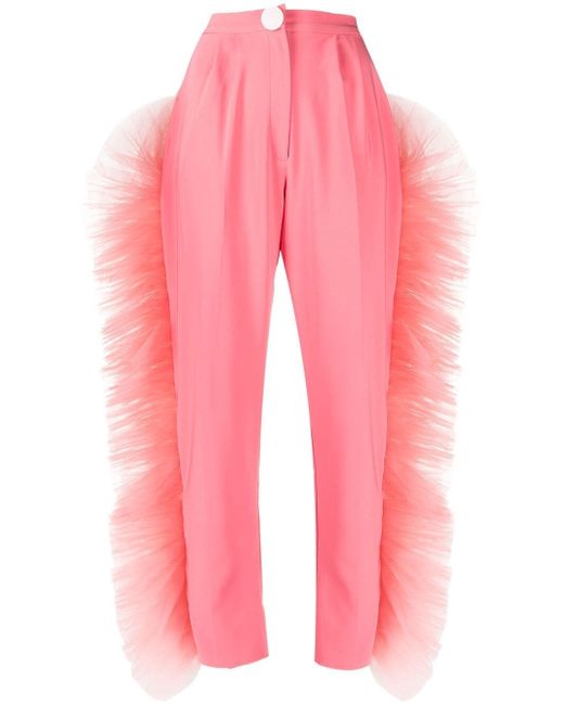 Loulou ruffled-tulle tailored trousers