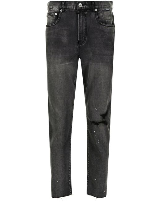 Five Cm distressed whiskered-effect jeans