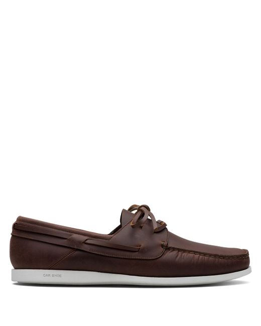 Carshoe lace-up calf leather boat shoes