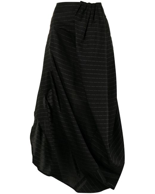 Sankuanz logo-jacquard draped skirt