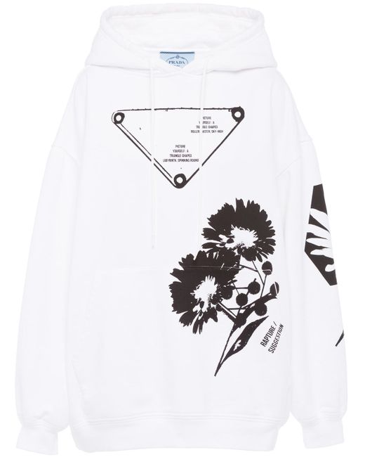 Prada graphic-print drawstring hoodie