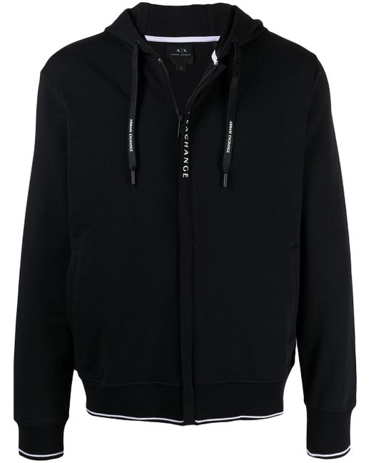 Armani Exchange drawstring zipped hoodie