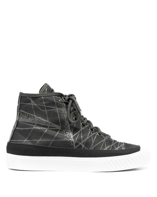 Stone Island abstract-print high-top sneakers