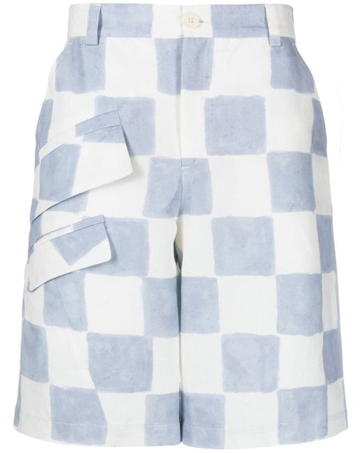 Jacquemus checkerboard-pattern cargo shorts