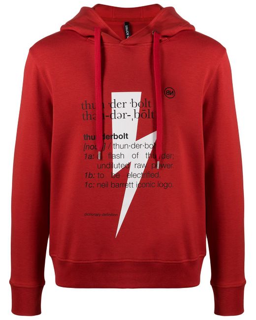 Neil Barrett Thunderbolt-print hoodie