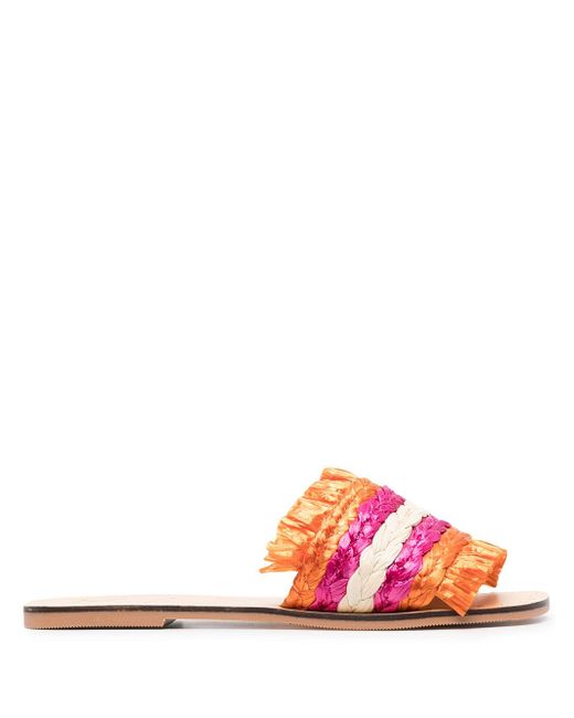 Manebi colour-block braided raffia sandals