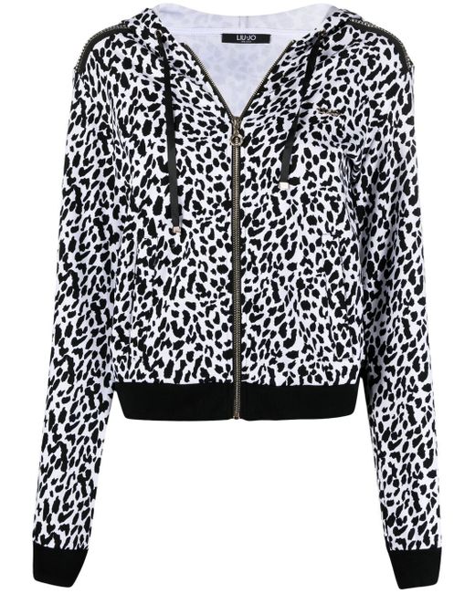 Liu •Jo leopard-print zipped hoodie