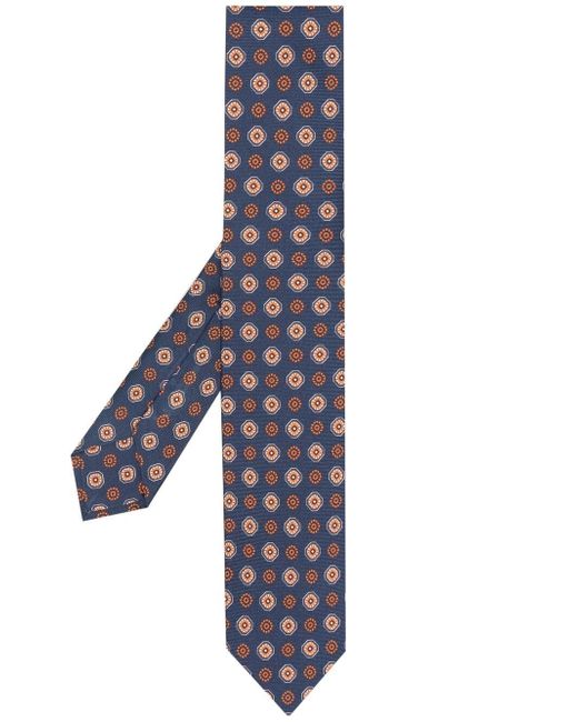 Barba geometric-print silk tie