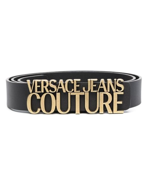 Versace Jeans Couture logo-lettering leather belt