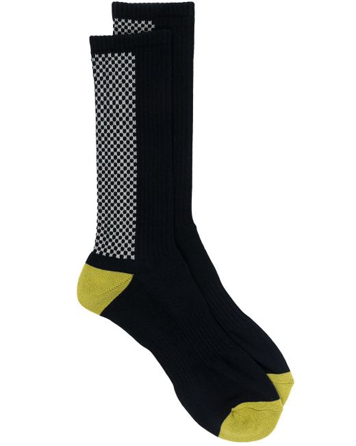 Yohji Yamamoto logo checkered socks