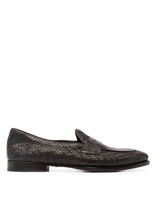 Tagliatore woven leather penny loafers