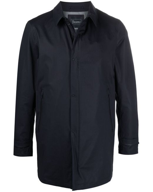 Herno classic-collar long-sleeve raincoat