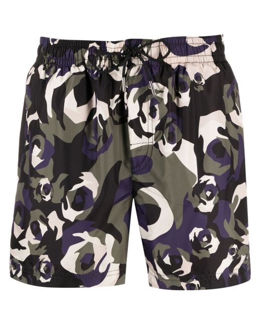 Les Hommes floral camouflage swim shorts