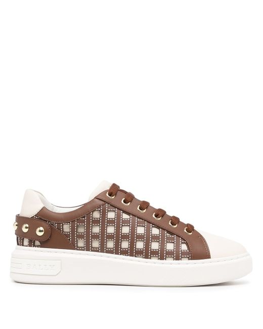 Bally caged low-top leather sneakers