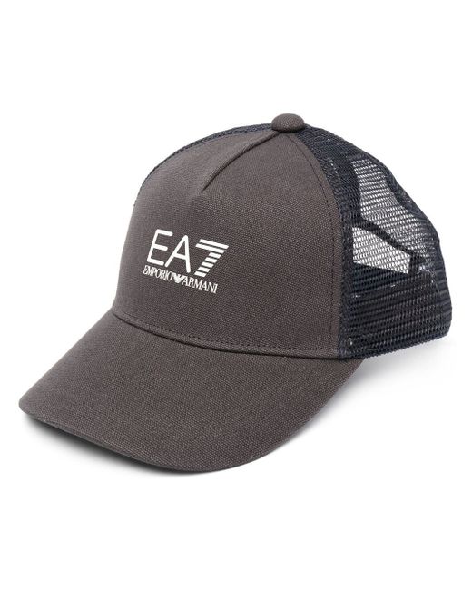 Ea7 embossed logo mesh-detail cap