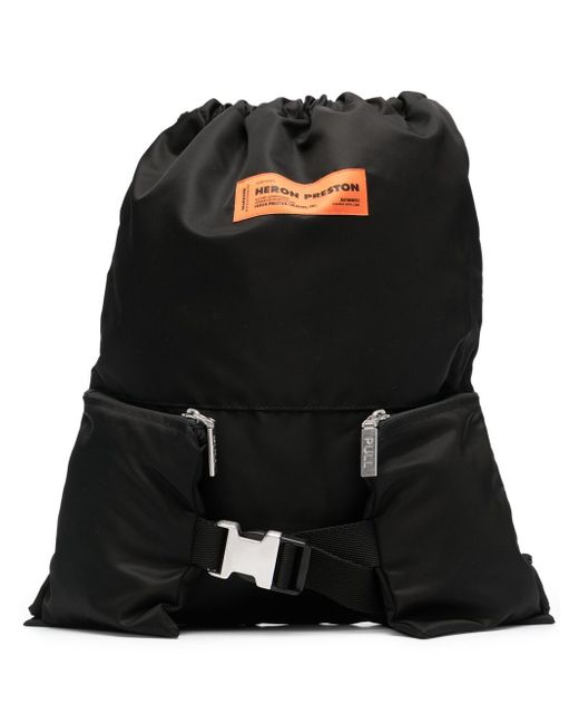 Heron Preston logo-print drawstring backpack