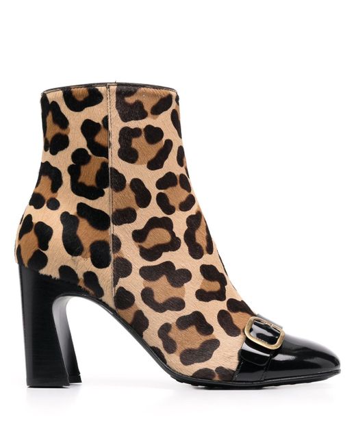 Tod's leopard print heeled boots