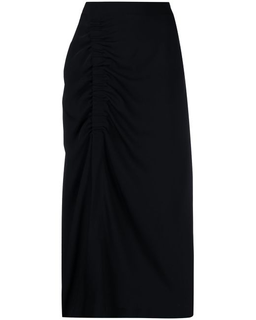 P.A.R.O.S.H. . side slit ruched high-waisted skirt