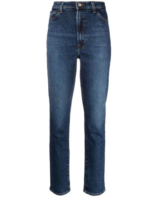 J Brand high-rise straight-leg jeans