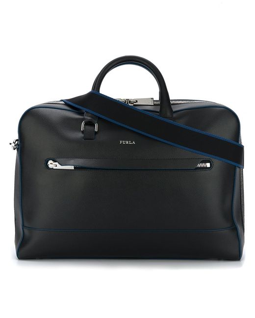 Furla contrasting trim briefcase Leather