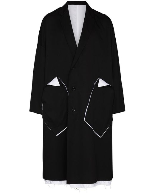 Sulvam deconstructed-design single-breasted coat