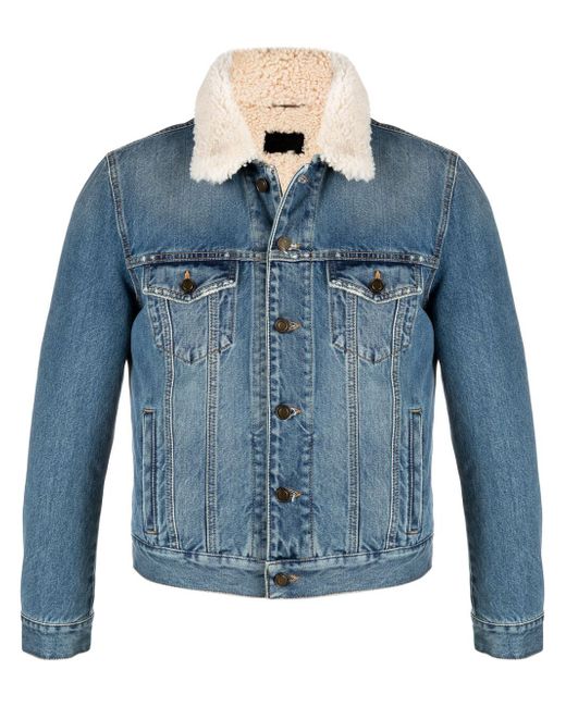 Saint Laurent shearling lined denim jacket