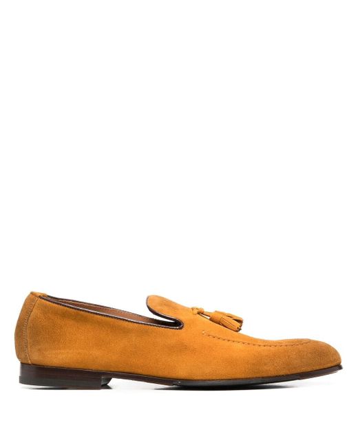 Doucal's tassel-trim suede loafers