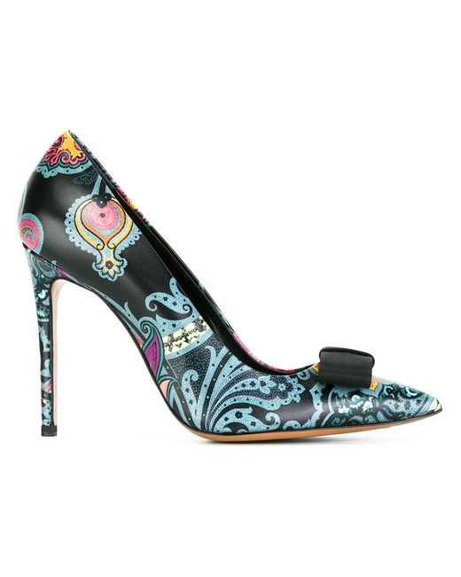Etro paisley print pumps 40 Leather/Calf Leather/Silk