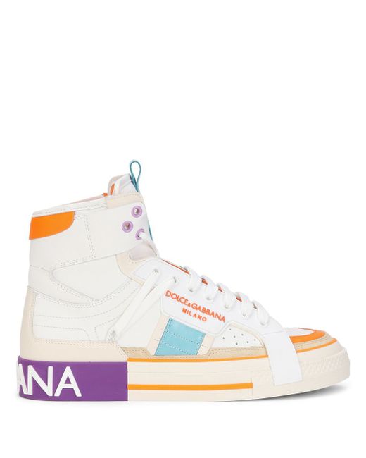 Dolce & Gabbana colour-block panelled high-top sneakers