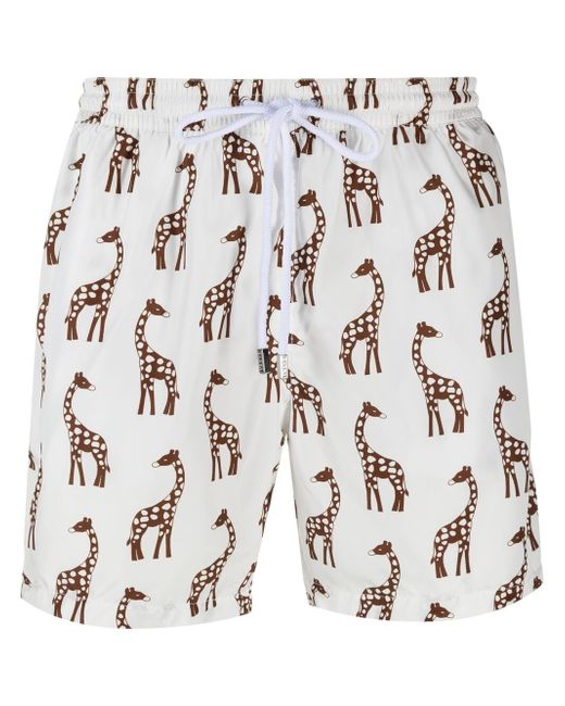 Barba giraffe print swim shorts